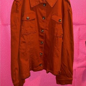 Rust Orange Button-Up Jacket